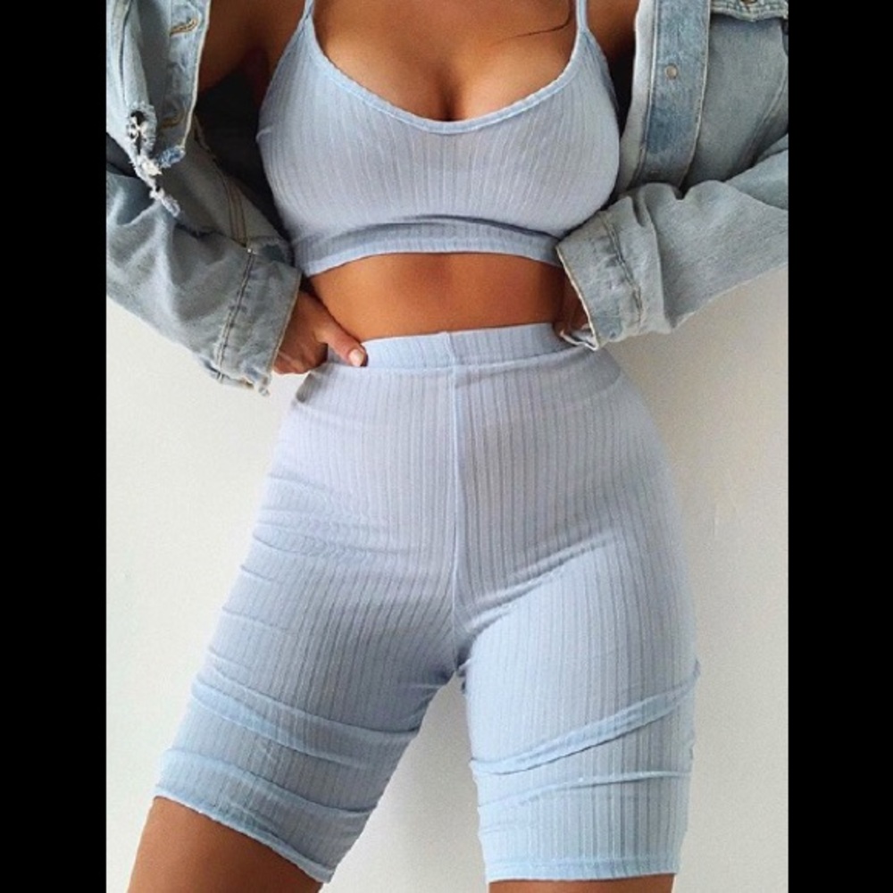 2 Piece Biker Short Set